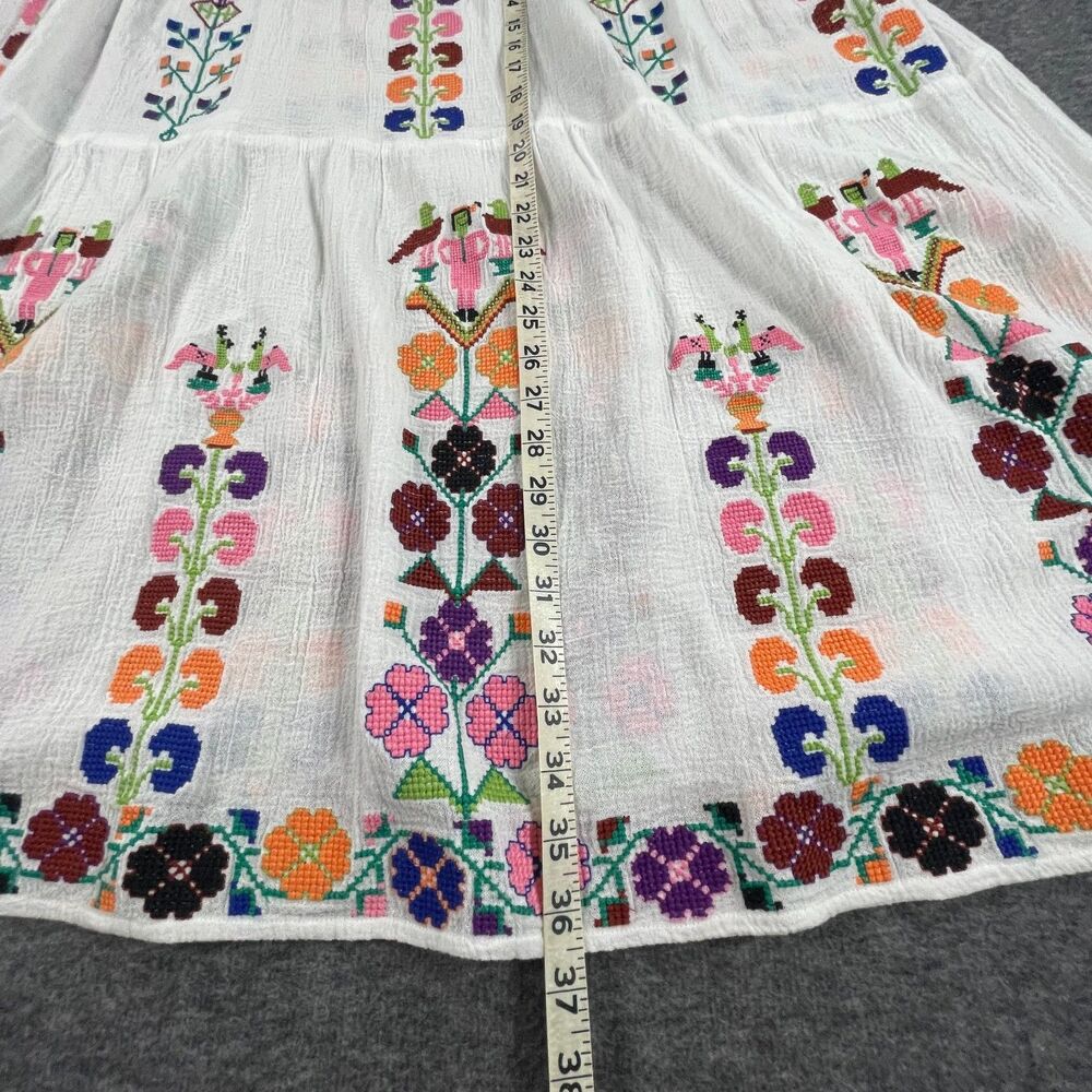 Melissa Odabash Pixi Maxi Skirt White Embroidered Cotton Size M Rare Sample Boho - Picture 8 of 11